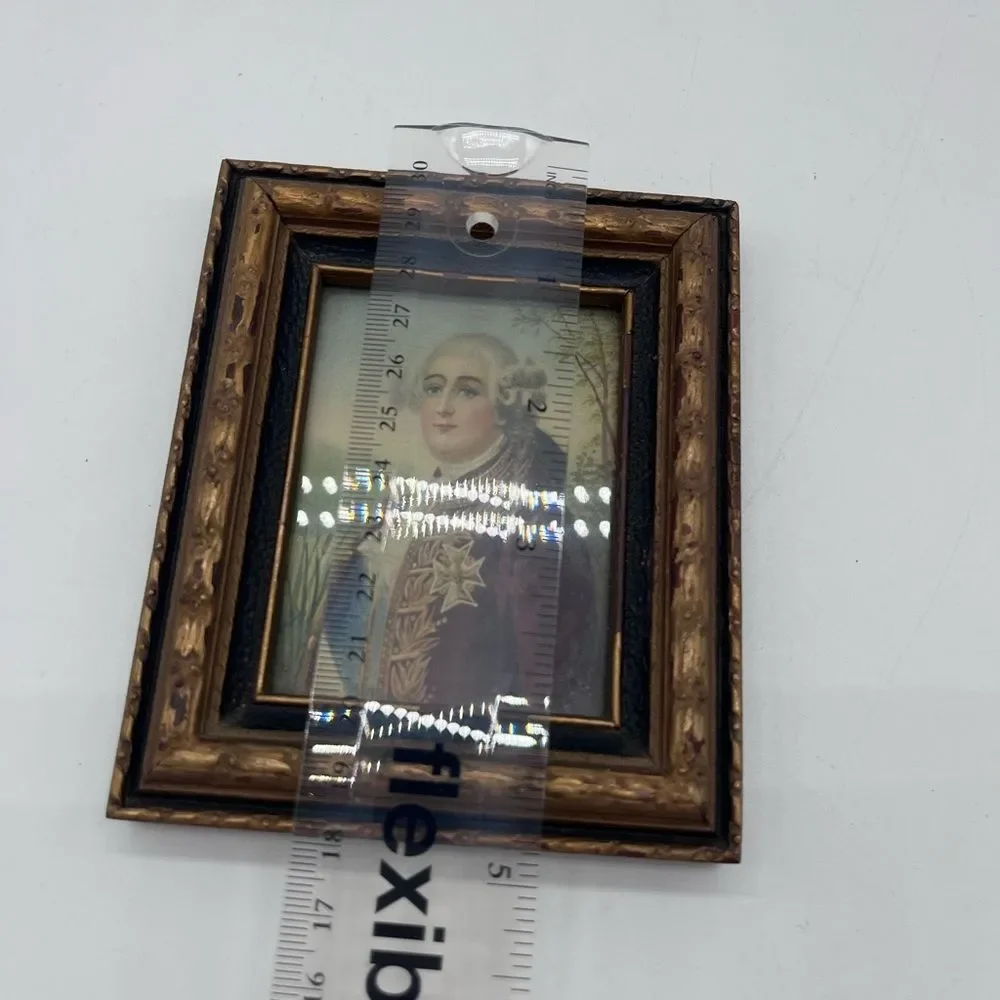 Antique Miniature King Louis XVI Portrait Vintage Art French Mini Portrait